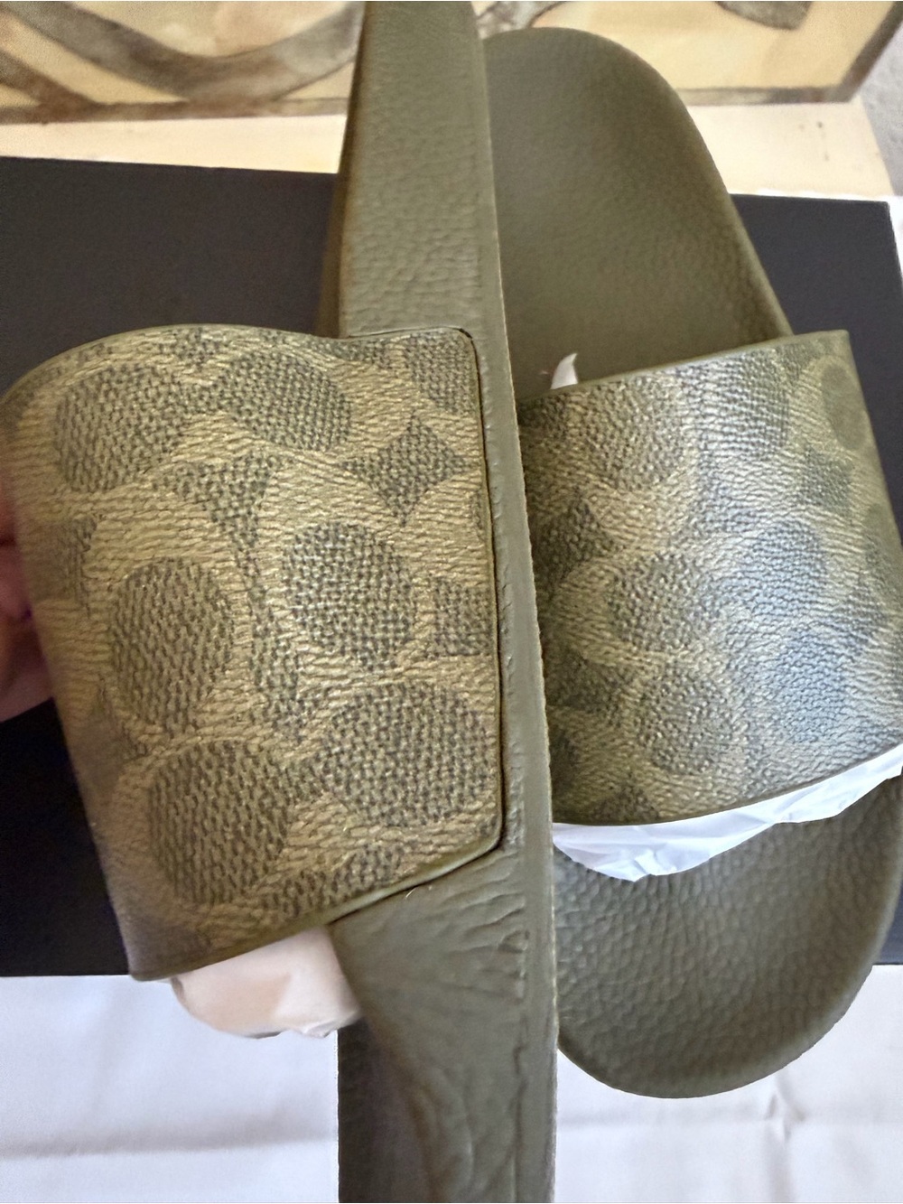 NIB Coach Olive Green Udele Signature Slide Sandals SZ 9 - Picture 6 of 11